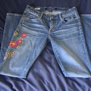 DRIFTWOOD Blue Jeans with Floral Embroidery